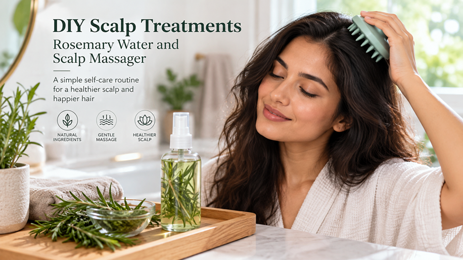 DIY Scalp Treatments: Rosemary Water and Scalp Massager